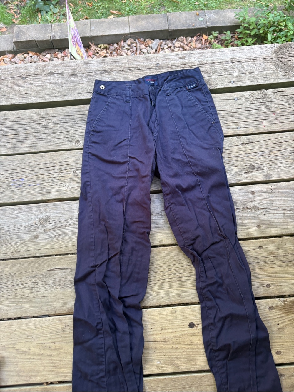 Tommy Jeans size 3 navy blue vintage retro pants bootcut flare leg cotton